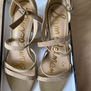 Sam Edelman Stacie sandals, oatmeal suede, 7.5M